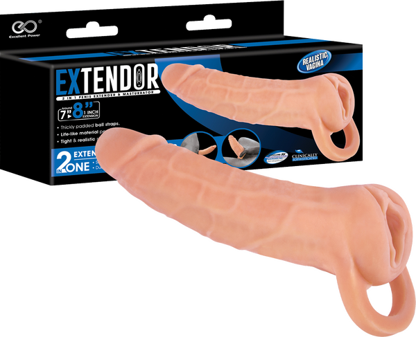 Excellent Power Extendor 2 in 1 Penis Extender & Masturbator Sleeve 8 Flesh