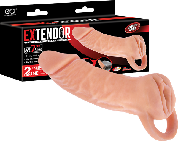Extendor 7 Inch Penis Extender and Masturbator – 2-in-1 Sleeve with Vagina Opening Penis Extension Sleeve Secondary image