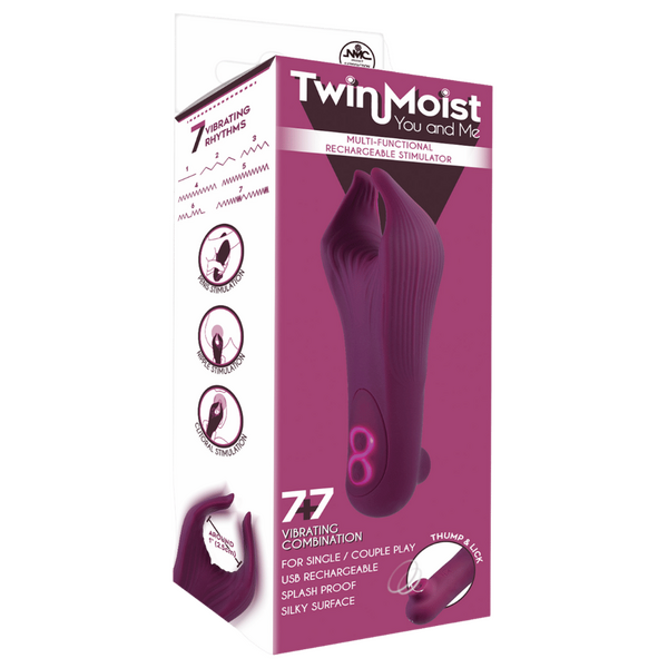TwinMoist - Multi-Functional Rechargeable Stimulator – Splash Proof USB Rechargeable Vibrator > Sex Toys > Couples Toys