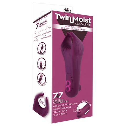 TwinMoist - Multi-Functional Rechargeable Stimulator – Splash Proof USB Rechargeable Vibrator > Sex Toys > Couples Toys