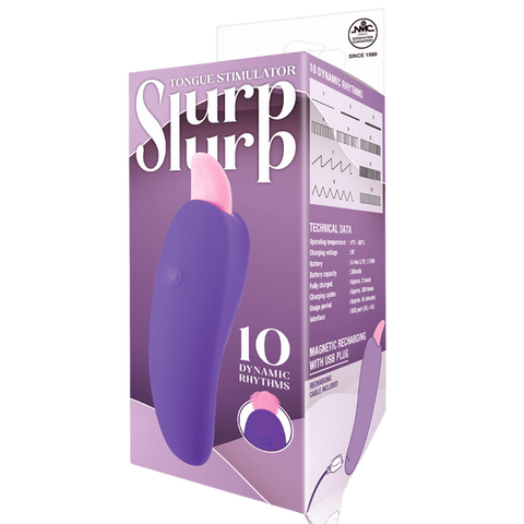 Slurp Slurp Tongue Stimulator – Magnetic Rechargeable 10 Rhythm Vibrator > Sex Toys For Ladies > Clitoral Vibrators and Stimulators