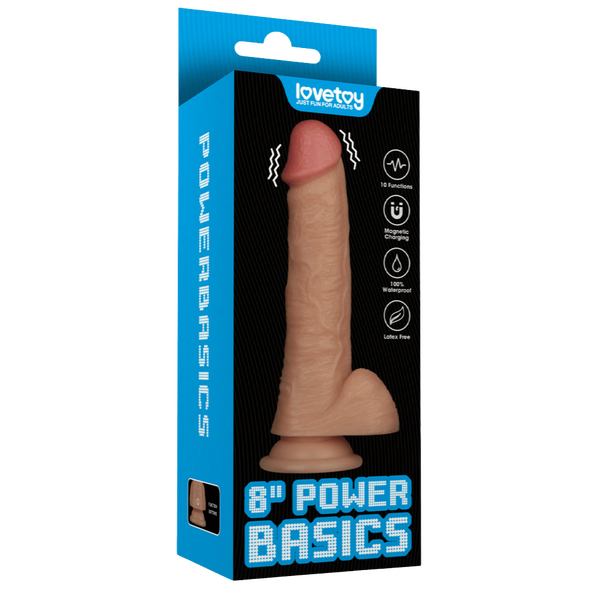 Power Basics 8 Inch Vibrating Dildo – Lifelike Waterproof Dildo > Vibrators > Realistic Vibrators