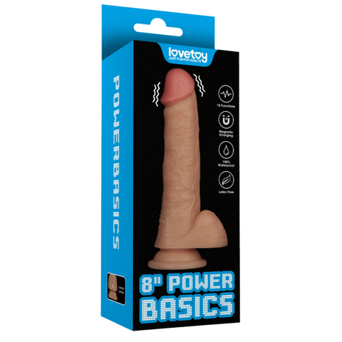 Power Basics 8 Inch Vibrating Dildo – Lifelike Waterproof Dildo > Vibrators > Realistic Vibrators