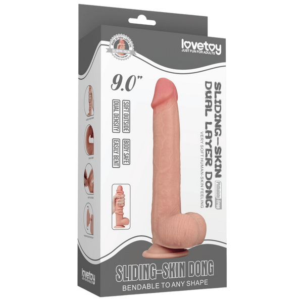 Sliding Skin Dual Layer Dong – Realistic 23 cm Flexible Dong > Dildos > Realistic Dildos