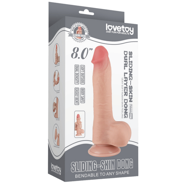 Lovetoy Sliding Easy Bend – 8 Inch Realistic Dual-Layer Dildo > Dildos > Realistic Dildos