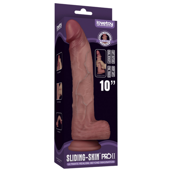 Sliding Skin Pro Dual Layer Silicone Dong 10 Inch – Medical-Grade Dual-Density Silicone Dong > Dildos > Large Dildos