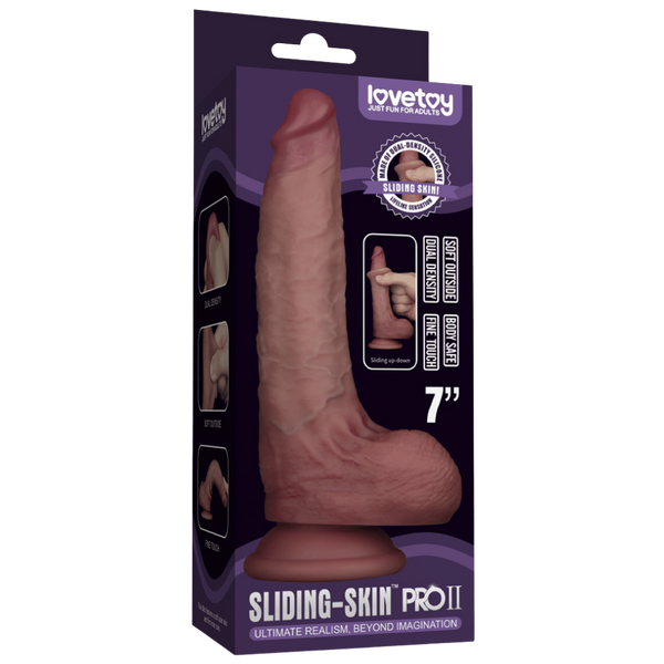 Sliding Skin Pro Ii Series - Dual Layer 7 Inch Silicone Dong > Dildos > Realistic Dildos
