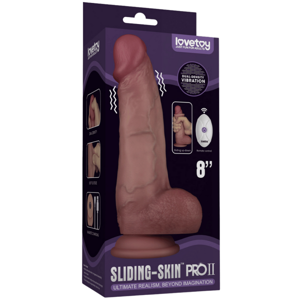 Sliding Skin Pro II – Dual-Layer Silicone 8 Inch Dong with Wireless Remote Vibrator > Vibrators > Realistic Vibrators