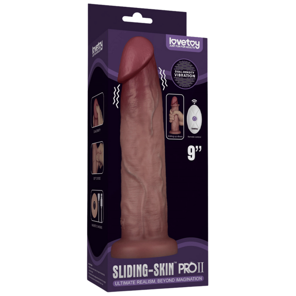 Sliding Skin Pro II Silicone Dong 9 Inch – Wireless Remote-Controlled Vibrating Dong > Vibrators > Realistic Vibrators