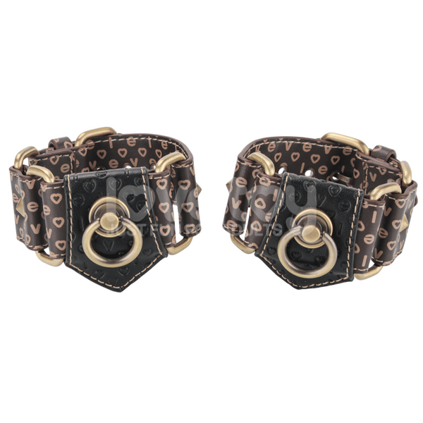 Deluxe PU Handcuffs With Vintage Bronze Spikes – Luxury Restraint Accessory Secondary image