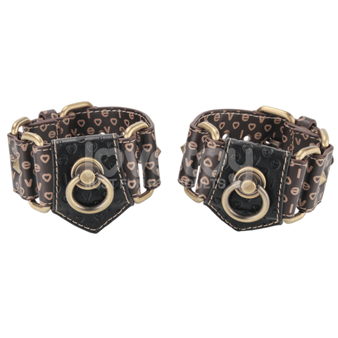 Deluxe PU Handcuffs With Vintage Bronze Spikes – Luxury Restraint Accessory > Bondage Gear > Restraints