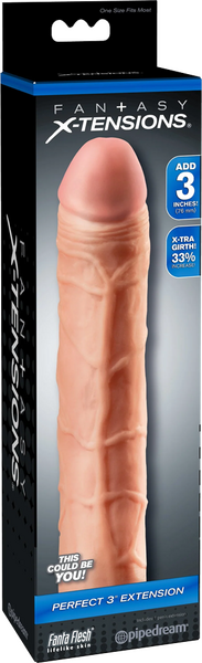 Fantasy X-Tensions Perfect 3 Inch Extension – Penis Extension Sleeve > Sex Toys For Men > Penis Sleeves