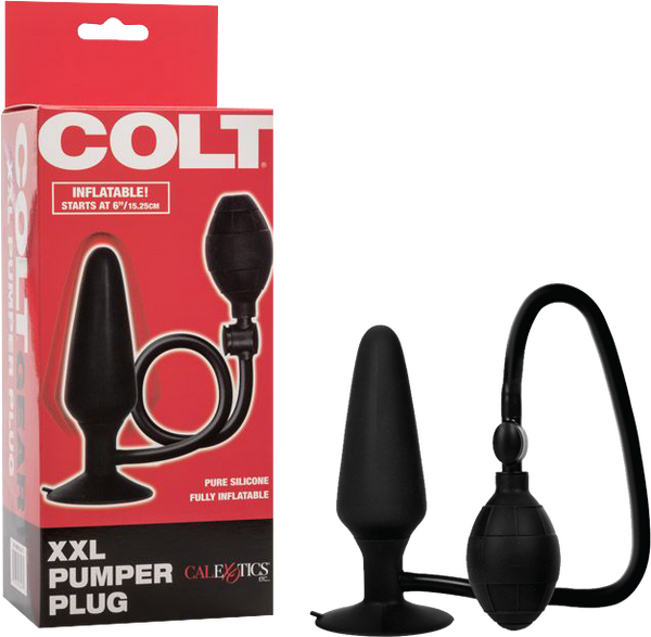 Colt XXL Pumper Plug Black Silicone Inflatable Anal Plug with Squeeze Bulb and Quick Release Valve > Anal Range > Tunnel and Stretchers