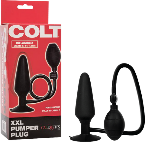 Colt XXL Pumper Plug Black Silicone Inflatable Anal Plug with Squeeze Bulb and Quick Release Valve > Anal Range > Tunnel and Stretchers