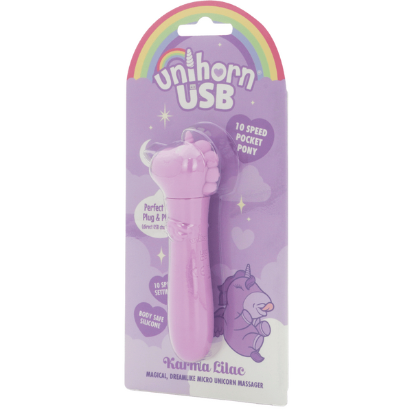 Unihorn Karma Lilac USB Rechargeable Silicone Bullet Vibrator with 10 Speeds > Vibrators > Ladies > Clitoral Vibrators and Stimulators