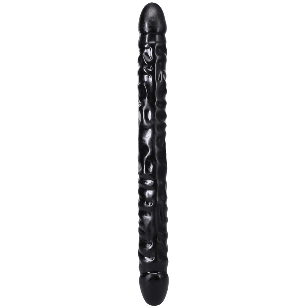 Double Header 18 Inch Veined Dong Black – Large Double-Ended Dong > Dildos > Double Dildos