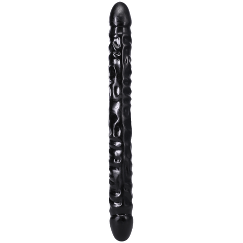 Double Header 18 Inch Veined Dong Black – Large Double-Ended Dong > Dildos > Double Dildos