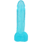 Crystal Jellies Veined Cock with Balls 8 Inch Teal, front view
