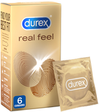 Durex RealFeel – Non-Latex Condoms 56mm Natural Skin Feeling 6 Pack One Size > Essentials > Condoms