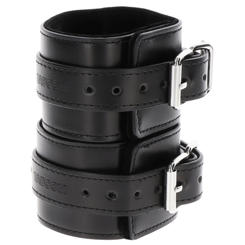 Taboom Wrist Cuffs – Adjustable Vegan Leather Bondage Wrist Cuffs with Velvet Lining > Bondage Gear > Restraints