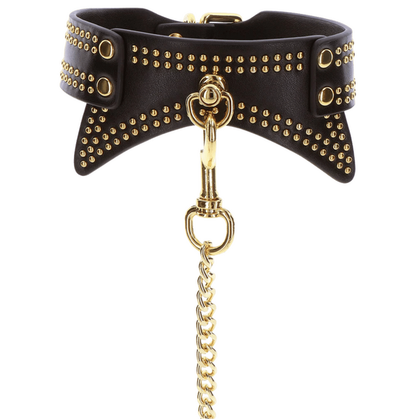 Taboom Studded Collar and Leash Set – Vegan Bondage Accessories > Bondage Gear > Collars & Leashes