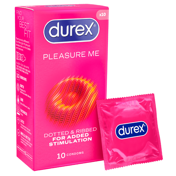Durex Pleasure Me – Textured Latex Condoms 10 Pack One Size > Essentials > Condoms