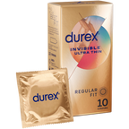 Durex Invisible Regular – Ultra Thin 54mm Nominal Width Condoms 10 Pack One Size > Essentials > Condoms