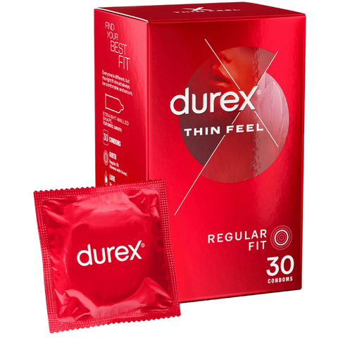 Durex Thin Feel – 20 Percent Thinner Latex Condoms 30 Pack One Size > Essentials > Condoms