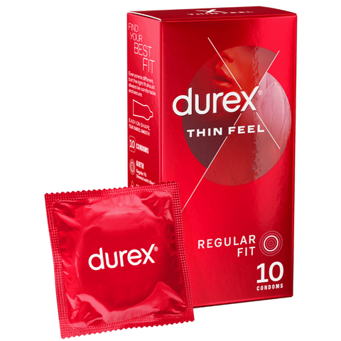 Durex Thin Feel Regular Fit Condoms – 10 Pack Thin Condoms One Size > Essentials > Condoms