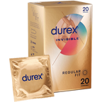 Durex Invisible Regular Fit – 56mm Thinnest Sensitivity Maximizing Condoms 20 Pack One Size > Essentials > Condoms