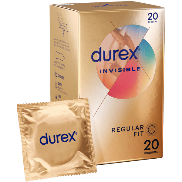 Durex Invisible Regular Fit – 56mm Thinnest Sensitivity Maximizing Condoms 20 Pack Default Title > Essentials > Condoms