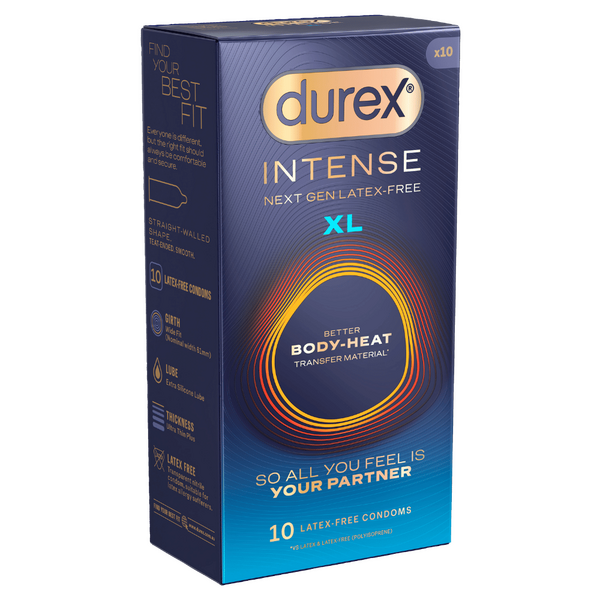 Durex Intense XL – Premium Latex-Free Condom 10 Pack One Size > Essentials > Condoms