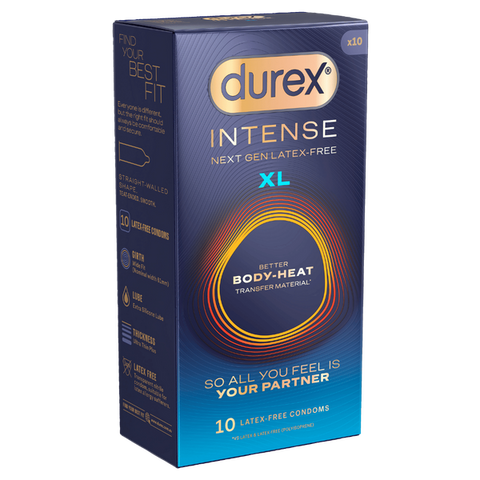 Durex Intense XL – Premium Latex-Free Condom 10 Pack One Size > Essentials > Condoms