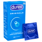 Durex Originals Easy-On Shaped Condoms – Comfortable Lubricated Latex Condoms 10 Pack One Size > Essentials > Condoms