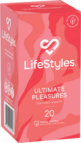 LifeStyles Ultimate Pleasures Variety Textured Condoms – Pack of 20 Condoms One Size > Essentials > Condoms