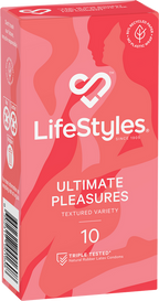 LifeStyles Ultimate Pleasures Variety Pack – Textured Lubricated Condoms Pack of 10 One Size > Essentials > Condoms
