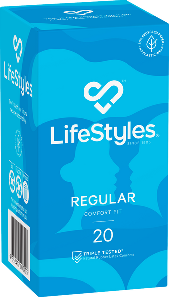 LifeStyles Regular Condoms – Protective 53mm Condom 20 Pack Secondary image