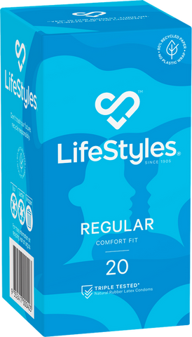 LifeStyles Regular Condoms – Protective 53mm Condom 20 Pack One Size > Essentials > Condoms