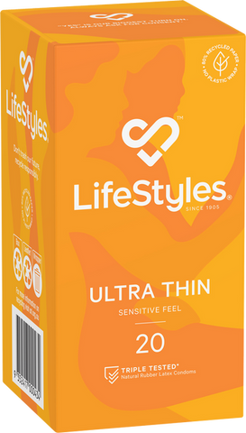 LifeStyles Ultra Thin – Micro-Thin Lubricated Condoms 53mm 20 Pack Default Title > Essentials > Condoms