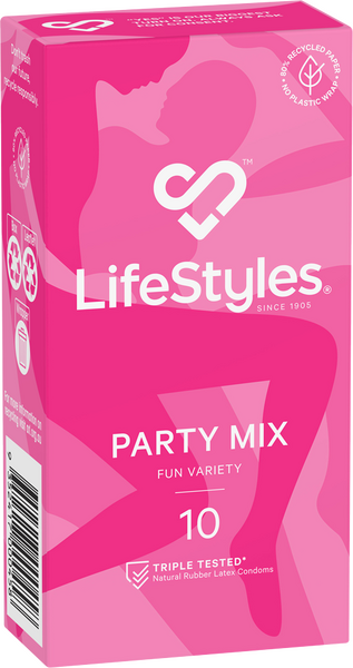 LifeStyles Party Mix – Assorted Flavored Textured Condoms 10 Pack Secondary image