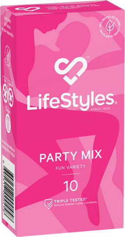 LifeStyles Party Mix – Assorted Flavored Textured Condoms 10 Pack One Size > Essentials > Condoms