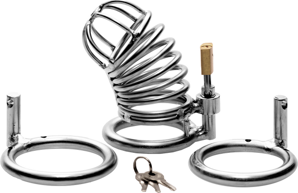 The Jail House Chastity Device – Male Locking Cage Chastity Device with Three Ring Sizes > Bondage Gear > Male Chastity