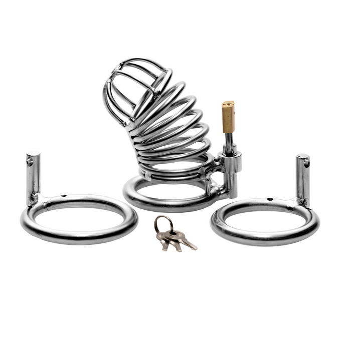 The Jail House Chastity Device – Male Locking Cage Chastity Device with Three Ring Sizes > Bondage Gear > Male Chastity
