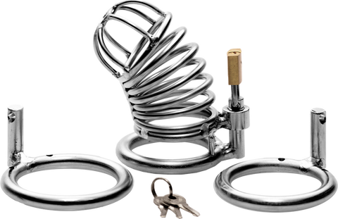 The Jail House Chastity Device – Male Locking Cage Chastity Device with Three Ring Sizes > Bondage Gear > Male Chastity