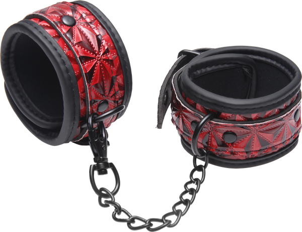 Crimson Tied Embossed Ankle Cuffs – Adjustable Bondage Accessories > Bondage Gear > Restraints Main image