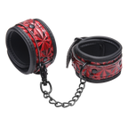 Crimson Tied Embossed Ankle Cuffs – Adjustable Bondage Accessories > Bondage Gear > Restraints