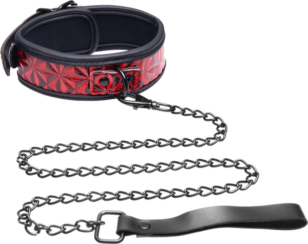 Crimson Tied Collar With Leash – Adjustable Collar and Leash Set > Bondage Gear > Collars & Leashes