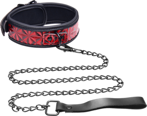 Crimson Tied Collar With Leash – Adjustable Collar and Leash Set > Bondage Gear > Collars & Leashes