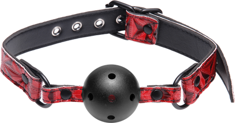 Crimson Tied Breathable Ball Gag – Perforated Comfortable Breathable Ball Gag > Bondage Gear > Gags and Bits
