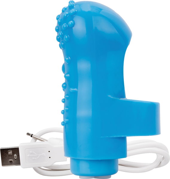 Charged Fing O Rechargeable Mini Finger Vibrator with Vooom Technology Silicone and ABS > Vibrators > Finger Vibrators